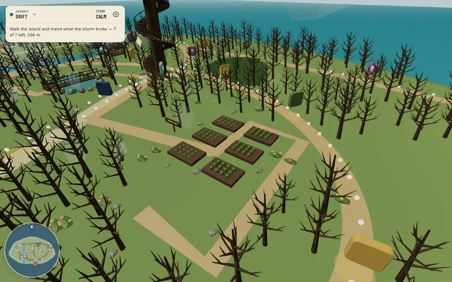 The community garden mid-repair.
